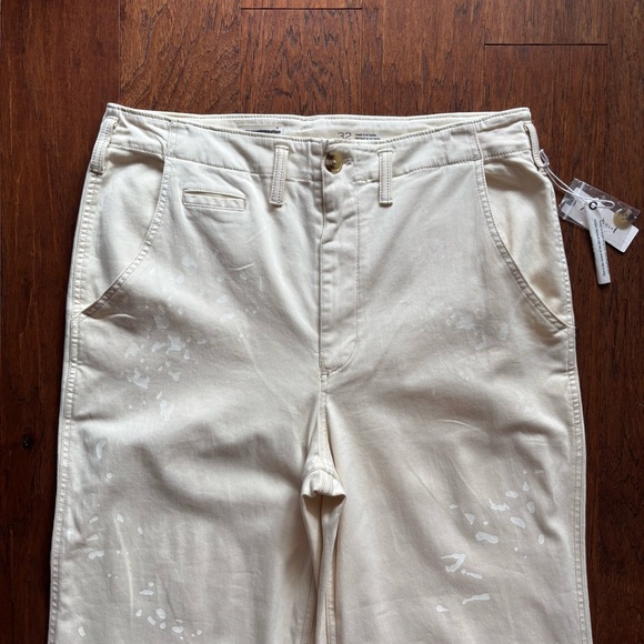 Pilcro Slouchy Full Length Paint Splatter Wide Leg Chino Pant | Size 14 - Picture 6 of 11